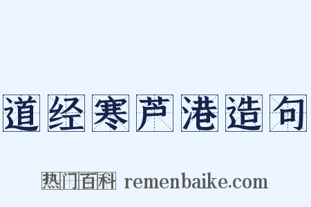 道经寒芦港造句是什么意思的图片